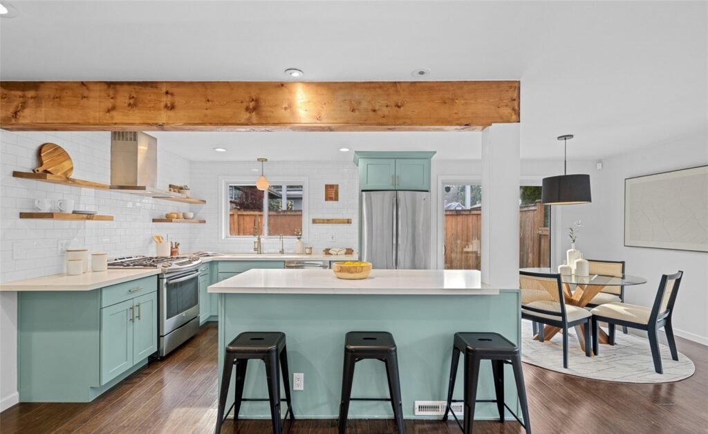 Staged kitchen on Mercer Island by IntExt Staging