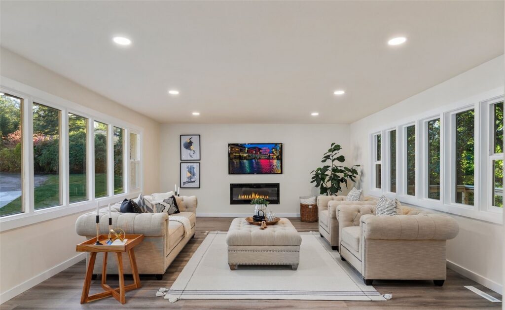 Staged living room in Normandy Park by IntExt Staging